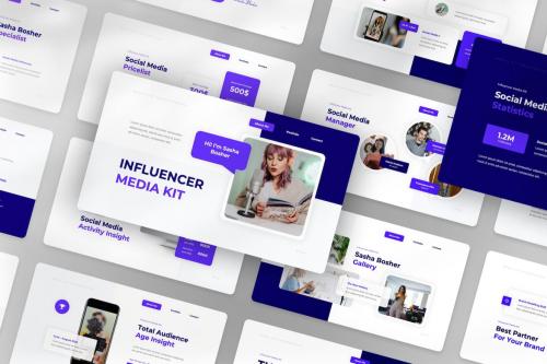 Influencer Media Kit PowerPoint Template Influencer Media Kit PowerPoint Template