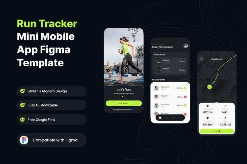 Run Tracker Mini Mobile App Figma Template Run Tracker Mini Mobile App Figma Template