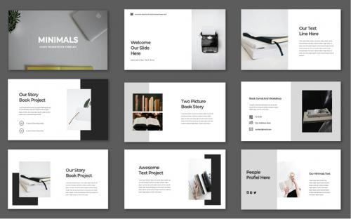 Minimals Book PowerPoint Template Minimals Book PowerPoint Template