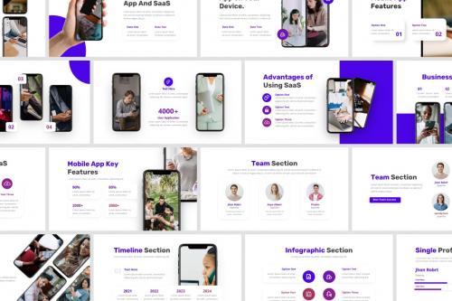 Mobile App & Saas PowerPoint Template Mobile App & Saas PowerPoint Template