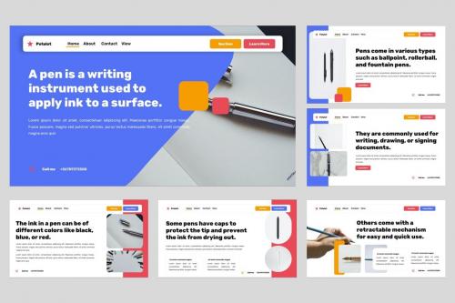 Petelot Education & Stationery Powerpoint Template Petelot Education & Stationery Powerpoint Template