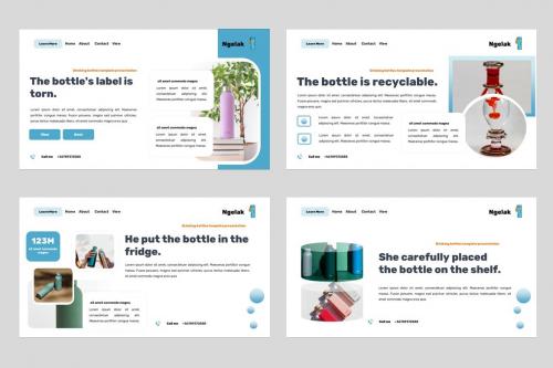 Ngelak - Drinking Water Bottle Powerpoint Template Ngelak - Drinking Water Bottle Powerpoint Template