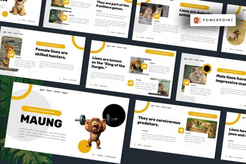 Maung - Animal Desert Lion Powerpoint Template Maung - Animal Desert Lion Powerpoint Template