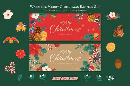 Christmas Holiday Banner Template Set Christmas Holiday Banner Template Set