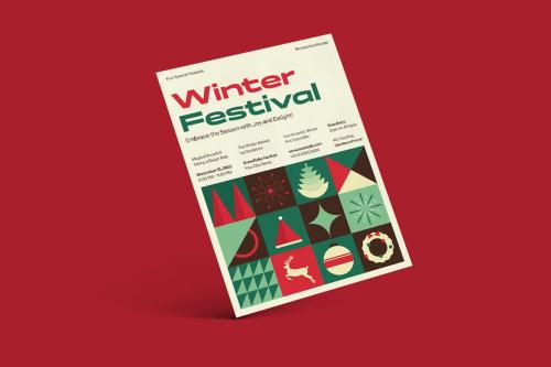 Geometric Christmas Event Poster Template Geometric Christmas Event Poster Template