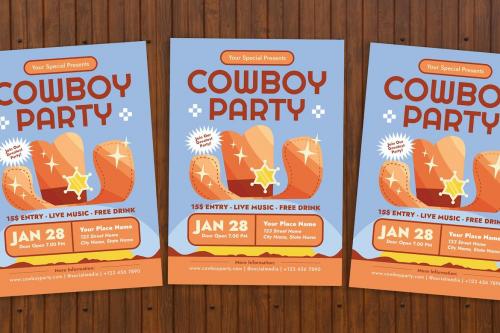 Cowboy Party Flyer Cowboy Party Flyer