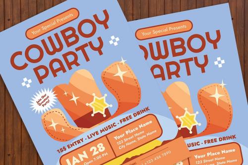 Cowboy Party Flyer Cowboy Party Flyer