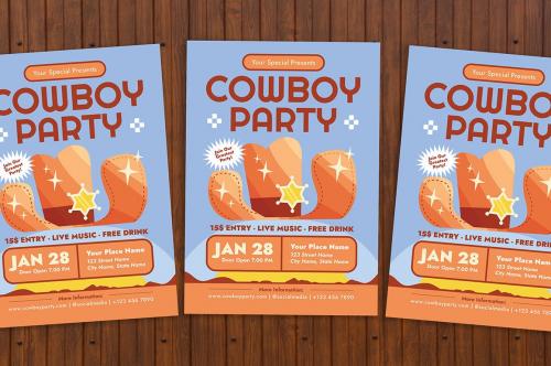 Cowboy Party Flyer Cowboy Party Flyer