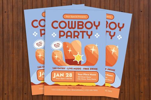 Cowboy Party Flyer Cowboy Party Flyer