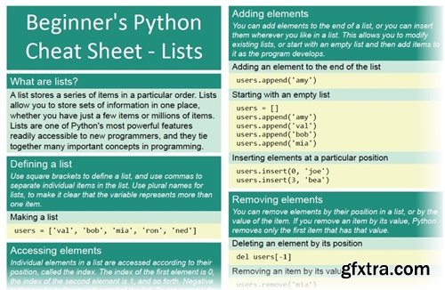 Beginner's Python Cheat Sheets (with first edition sheets) (Gumroad) Beginner's Python Cheat Sheets (with first edition sheets) (Gumroad)