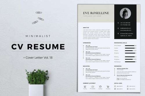 Minimalist CV Resume Vol. 18 Minimalist CV Resume Vol. 18
