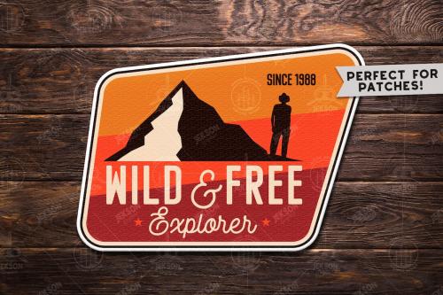 Wild Explorer Badge / Vintage Travel Logo Patch Wild Explorer Badge / Vintage Travel Logo Patch