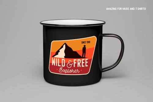 Wild Explorer Badge / Vintage Travel Logo Patch Wild Explorer Badge / Vintage Travel Logo Patch