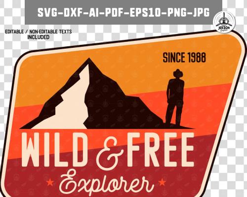 Wild Explorer Badge / Vintage Travel Logo Patch Wild Explorer Badge / Vintage Travel Logo Patch