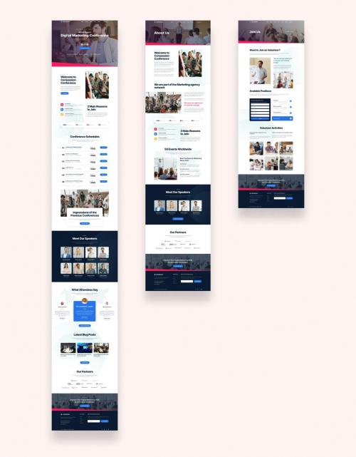 Conference Workshop Seminar Event Website UI Kit Conference Workshop Seminar Event Website UI Kit