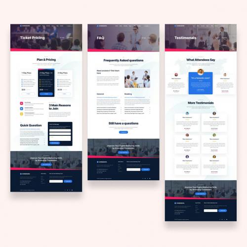 Conference Workshop Seminar Event Website UI Kit Conference Workshop Seminar Event Website UI Kit