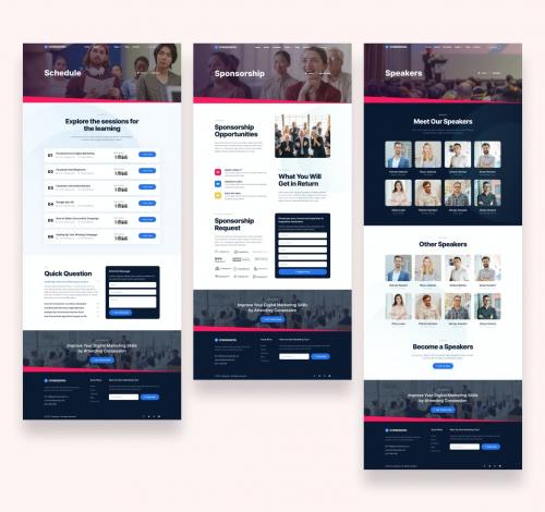 Conference Workshop Seminar Event Website UI Kit Conference Workshop Seminar Event Website UI Kit