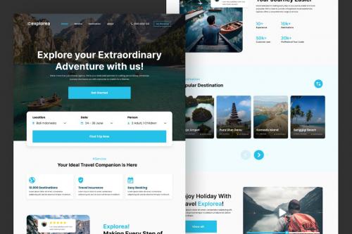 Explorea - Travel Agency Landing Page Explorea - Travel Agency Landing Page