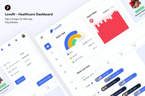 Lovefit - Healthcare Dashboard UI KIT Lovefit - Healthcare Dashboard UI KIT