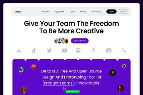Delta - Product Design Website Hero Delta - Product Design Website Hero