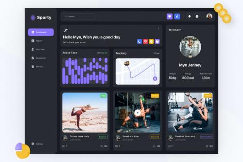 Sporty - Healthcare Dashboard UI Kit Sporty - Healthcare Dashboard UI Kit