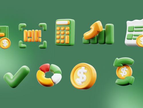 Finance & Money 3D Icon Pack Finance & Money 3D Icon Pack