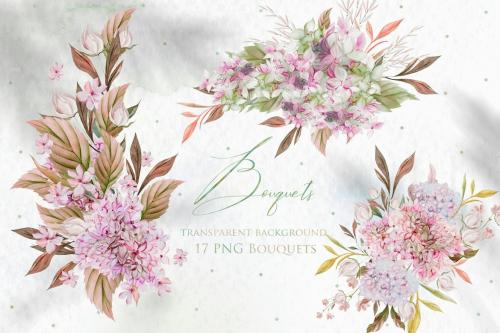 17 Watercolor Bouquets Hydrangea 17 Watercolor Bouquets Hydrangea