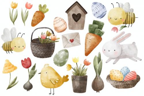 Easter clip art, watercolor set Easter clip art, watercolor set