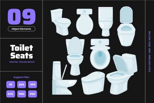 Toilet Seat - White Clean Bathroom Closet Interior Toilet Seat - White Clean Bathroom Closet Interior