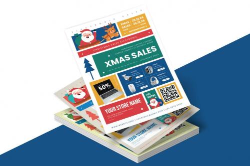 Christmas Sales Electronic Flyer Ai & EPS Template Christmas Sales Electronic Flyer Ai & EPS Template