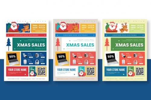 Christmas Sales Electronic Flyer Ai & EPS Template Christmas Sales Electronic Flyer Ai & EPS Template