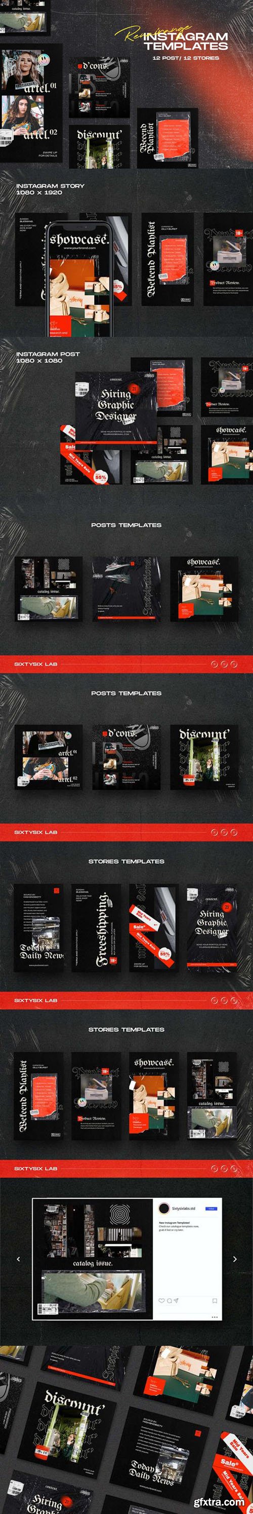 Renairange - Instagram Posts & Stories PSD Templates