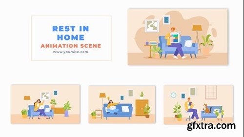 Videohive Flat Character Comfortable Relaxation Animation Scene 49457625 Videohive Flat Character Comfortable Relaxation Animation Scene 49457625