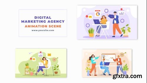 Videohive Digital Marketing Agency Vector 2D Animation Scene 49457263