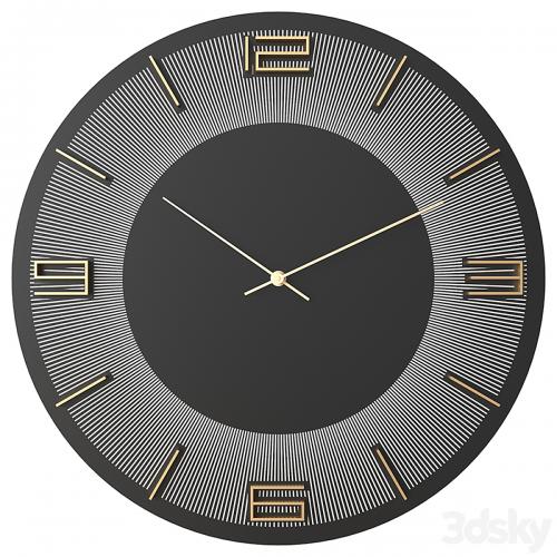 Wall clock KARE Leonardo Black / Gold