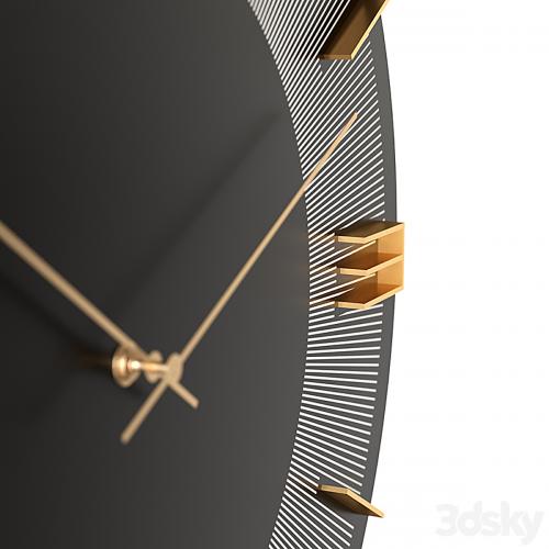 Wall clock KARE Leonardo Black / Gold