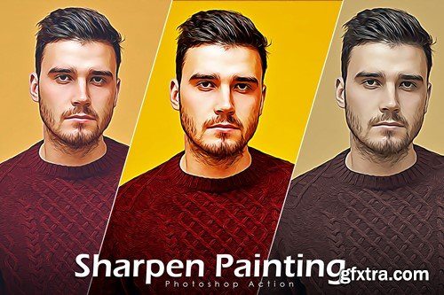 Sharpen Painting Photoshop Action MWK72YJ Sharpen Painting Photoshop Action MWK72YJ