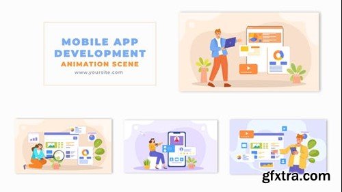 Videohive Mobile App Development 2D Character Animation Scene 49459548