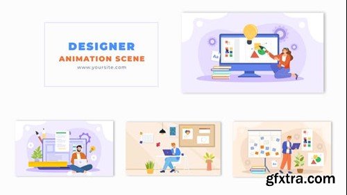 Videohive Flat Vector Graphic Designer Animated Design Scene 49459534 Videohive Flat Vector Graphic Designer Animated Design Scene 49459534