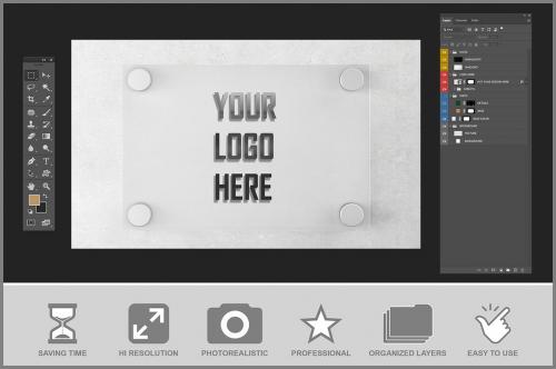 Glass Board Logo Mockup Glass Board Logo Mockup