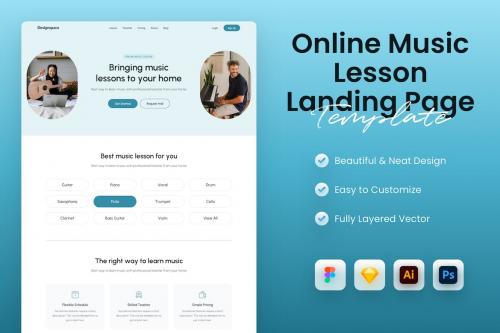 Online Music Course Landing Page Template Online Music Course Landing Page Template