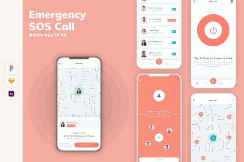 Emergency & SOS Call Mobile App UI Kit Emergency & SOS Call Mobile App UI Kit