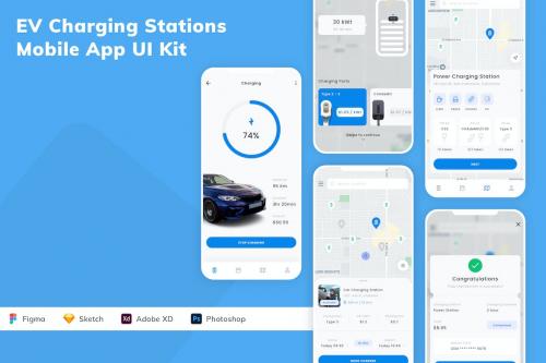 EV Charging Stations Mobile App UI Kit EV Charging Stations Mobile App UI Kit