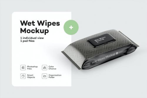 Wet Wipes Pack With Plastic Mockup Wet Wipes Pack With Plastic Mockup
