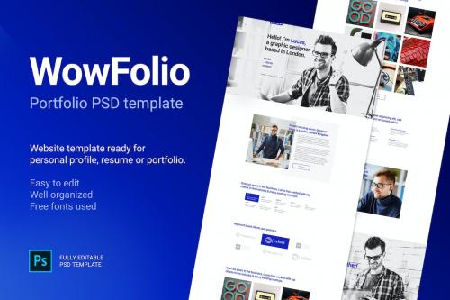 WowFolio - Portfolio / Resume Onepage PSD template WowFolio - Portfolio / Resume Onepage PSD template