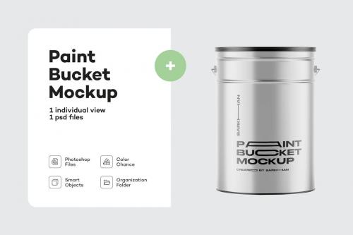 Matallic Paint Bucket Mockup