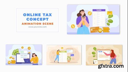 Videohive Flat Design Online Tax Payment Process Animation Scene 49457795 Videohive Flat Design Online Tax Payment Process Animation Scene 49457795