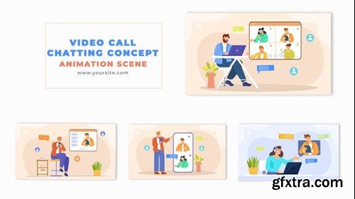 Videohive Video Call Meeting Flat Design Character Animation Scene 49459123 Videohive Video Call Meeting Flat Design Character Animation Scene 49459123