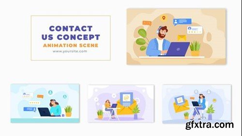 Videohive Customer Support Center Flat Vector Design Animation Scene 49457807