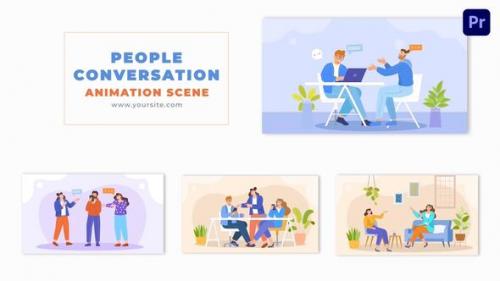 Creative Flat Design Office Meeting Conversations Animation Scene - 49480831